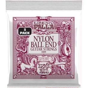 Ernie Ball 3409 Sort & Guld Nylon Ball End Strings 3-pak